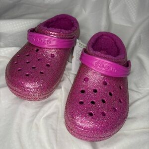 CROCS Kids Sparkly Pink Slippers